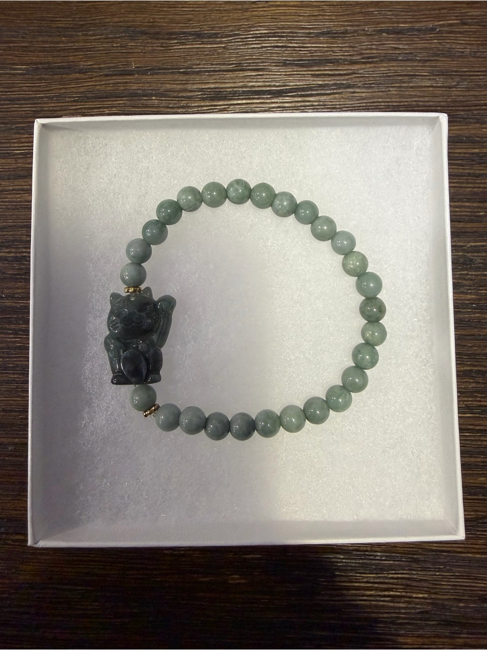 Lucky Cat Blue Water Jade Bracelet